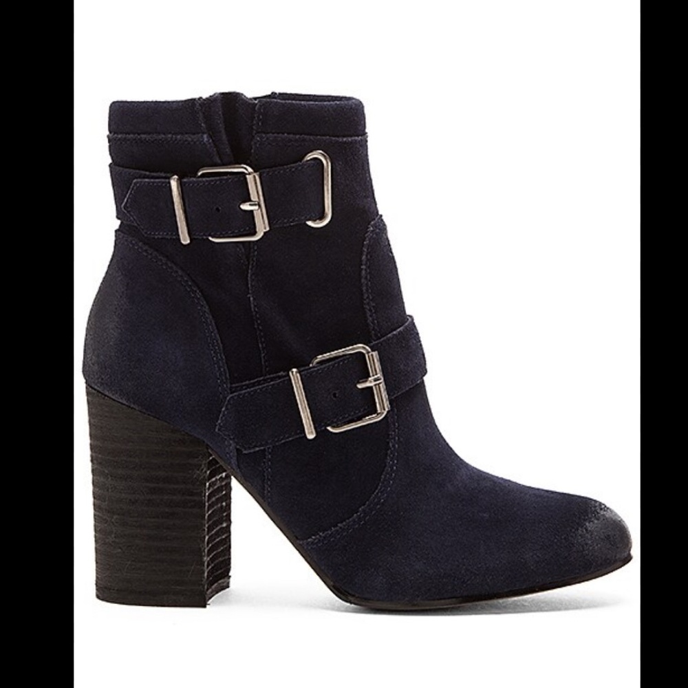 Vince Camuto Blue Ankle Boots with Stacked Heel